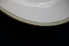 CHARLES MARTIN (CM) GREEN GREEK KEY-  OVAL SERVING PLATTER  18"     ..... http://jaapiesfinechinastore.com