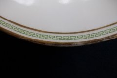 CHARLES MARTIN (CM) GREEN GREEK KEY-  OVAL SERVING PLATTER  18"     ..... http://jaapiesfinechinastore.com