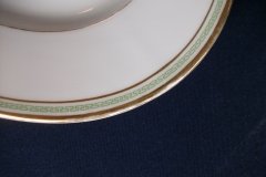 CHARLES MARTIN (CM) GREEN GREEK KEY-  OVAL SERVING PLATTER  18"     ..... http://jaapiesfinechinastore.com