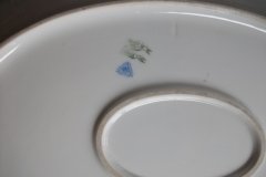 CHARLES MARTIN (CM) GREEN GREEK KEY-  OVAL SERVING PLATTER  18"     ..... http://jaapiesfinechinastore.com