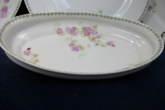 CMC-  MAUREIL CHAPEAU & CHARLES-  PURPLE VIOLETS-  CANOE SHAPE SERVING DISH   ..... https://www.jaapiesfinechinastore.com