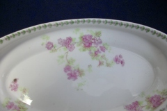 CMC-  MAUREIL CHAPEAU & CHARLES-  PURPLE VIOLETS-  CANOE SHAPE SERVING DISH   ..... https://www.jaapiesfinechinastore.com