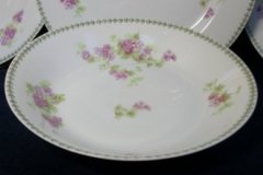 CMC-  MAUREIL CHAPEAU & CHARLES-  PURPLE VIOLETS-  COUPE SOUP BOWL  7 1/2"   ..... http://jaapiesfinechinastore.com