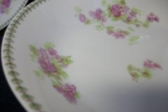 CMC-  MAUREIL CHAPEAU & CHARLES-  PURPLE VIOLETS-  COUPE SOUP BOWL  7 1/2"   ..... http://jaapiesfinechinastore.com