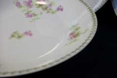 CMC-  MAUREIL CHAPEAU & CHARLES-  PURPLE VIOLETS-  COUPE SOUP BOWL  7 1/2"   ..... http://jaapiesfinechinastore.com