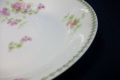 CMC-  MAUREIL CHAPEAU & CHARLES-  PURPLE VIOLETS-  COUPE SOUP BOWL  7 1/2"   ..... http://jaapiesfinechinastore.com
