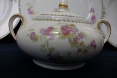 CMC- MAUREIL CHAPEAU & CHARLES  PURPLE VIOLETS-   COVERED SUGAR BOWL   .....   https://www.jaapiesfinechinastore.com