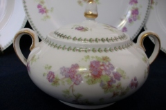 CMC- MAUREIL CHAPEAU & CHARLES  PURPLE VIOLETS-   COVERED SUGAR BOWL   .....   https://www.jaapiesfinechinastore.com