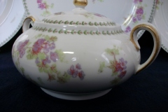 CMC- MAUREIL CHAPEAU & CHARLES  PURPLE VIOLETS-   COVERED SUGAR BOWL   .....   https://www.jaapiesfinechinastore.com