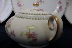 CMC- MAUREIL CHAPEAU & CHARLES  PURPLE VIOLETS-   COVERED SUGAR BOWL   .....   http://jaapiesfinechinastore.com
