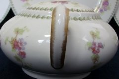 CMC- MAUREIL CHAPEAU & CHARLES  PURPLE VIOLETS-   COVERED SUGAR BOWL   .....   http://jaapiesfinechinastore.com