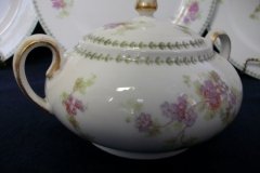 CMC- MAUREIL CHAPEAU & CHARLES  PURPLE VIOLETS-   COVERED SUGAR BOWL   .....   http://jaapiesfinechinastore.com