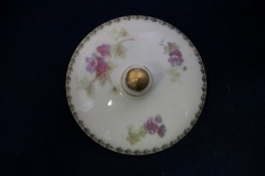 CMC- MAUREIL CHAPEAU & CHARLES  PURPLE VIOLETS-   COVERED SUGAR BOWL   .....   https://www.jaapiesfinechinastore.com