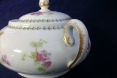 CMC- MAUREIL CHAPEAU & CHARLES  PURPLE VIOLETS-   COVERED SUGAR BOWL   .....   http://jaapiesfinechinastore.com