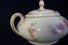 CMC- MAUREIL CHAPEAU & CHARLES  PURPLE VIOLETS-   COVERED SUGAR BOWL   .....   https://www.jaapiesfinechinastore.com