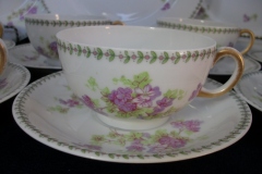 CMC-  MAUREIL CHAPEAU & CHARLES-  PURPLE VIOLETS-  CUP & SAUCER    ..... https://www.jaapiesfinechinastore.com