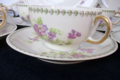 CMC-  MAUREIL CHAPEAU & CHARLES-  PURPLE VIOLETS-  CUP & SAUCER    ..... https://www.jaapiesfinechinastore.com