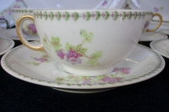 CMC-  MAUREIL CHAPEAU & CHARLES-  PURPLE VIOLETS-  CUP & SAUCER    ..... https://www.jaapiesfinechinastore.com