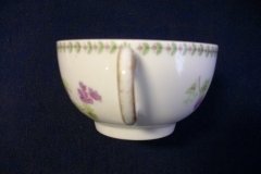 CMC-  MAUREIL CHAPEAU & CHARLES-  PURPLE VIOLETS-  CUP & SAUCER    ..... http://jaapiesfinechinastore.com