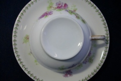 CMC-  MAUREIL CHAPEAU & CHARLES-  PURPLE VIOLETS-  CUP & SAUCER    ..... https://www.jaapiesfinechinastore.com