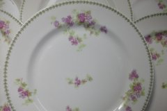 CMC-  MAUREIL CHAPEAU & CHARLES-  PURPLE VIOLETS-  DINNER PLATE  9 7/8"   ..... http://jaapiesfinechinastore.com