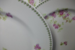 CMC-  MAUREIL CHAPEAU & CHARLES-  PURPLE VIOLETS-  DINNER PLATE  9 7/8"   ..... https://www.jaapiesfinechinastore.com