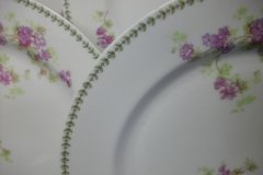 CMC-  MAUREIL CHAPEAU & CHARLES-  PURPLE VIOLETS-  DINNER PLATE  9 7/8"   ..... http://jaapiesfinechinastore.com