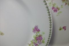 CMC-  MAUREIL CHAPEAU & CHARLES-  PURPLE VIOLETS-  DINNER PLATE  9 7/8"   ..... http://jaapiesfinechinastore.com