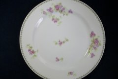 CMC-  MAUREIL CHAPEAU & CHARLES-  PURPLE VIOLETS-  DINNER PLATE  9 7/8"   ..... http://jaapiesfinechinastore.com
