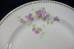 CMC-  MAUREIL CHAPEAU & CHARLES-  PURPLE VIOLETS-  DINNER PLATE  9 7/8"   ..... http://jaapiesfinechinastore.com