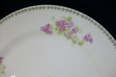 CMC-  MAUREIL CHAPEAU & CHARLES-  PURPLE VIOLETS-  DINNER PLATE  9 7/8"   ..... http://jaapiesfinechinastore.com