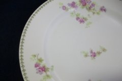 CMC-  MAUREIL CHAPEAU & CHARLES-  PURPLE VIOLETS-  DINNER PLATE  9 7/8"   ..... http://jaapiesfinechinastore.com