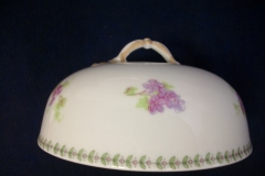 CMC-  MAUREIL CHAPEAU & CHARLES-  PURPLE VIOLETS-  DOME FOR BUTTER DISH  ..... https://www.jaapiesfinechinastore.com