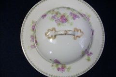 CMC-  MAUREIL CHAPEAU & CHARLES-  PURPLE VIOLETS-  DOME FOR BUTTER DISH  ..... https://www.jaapiesfinechinastore.com