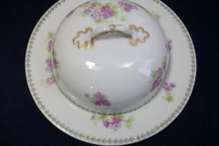 CMC-  MAUREIL CHAPEAU & CHARLES-  PURPLE VIOLETS-  DOME FOR BUTTER DISH  ..... https://www.jaapiesfinechinastore.com