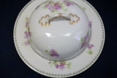 CMC-  MAUREIL CHAPEAU & CHARLES-  PURPLE VIOLETS-  DOME FOR BUTTER DISH  ..... http://jaapiesfinechinastore.com