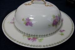 CMC-  MAUREIL CHAPEAU & CHARLES-  PURPLE VIOLETS-  DOME FOR BUTTER DISH  ..... https://www.jaapiesfinechinastore.com