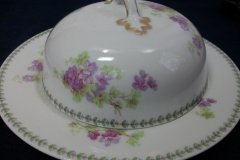 CMC-  MAUREIL CHAPEAU & CHARLES-  PURPLE VIOLETS-  DOME FOR BUTTER DISH  ..... http://jaapiesfinechinastore.com