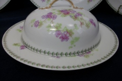 CMC-  MAUREIL CHAPEAU & CHARLES-  PURPLE VIOLETS-  DOME FOR BUTTER DISH  ..... https://www.jaapiesfinechinastore.com