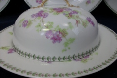 CMC-  MAUREIL CHAPEAU & CHARLES-  PURPLE VIOLETS-  DOME FOR BUTTER DISH  ..... https://www.jaapiesfinechinastore.com