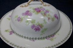 CMC-  MAUREIL CHAPEAU & CHARLES-  PURPLE VIOLETS-  DOME FOR BUTTER DISH  ..... https://www.jaapiesfinechinastore.com