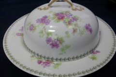 CMC-  MAUREIL CHAPEAU & CHARLES-  PURPLE VIOLETS-  DOME FOR BUTTER DISH  ..... https://www.jaapiesfinechinastore.com