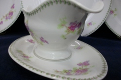 CMC-  MAUREIL CHAPEAU & CHARLES-  PURPLE VIOLETS-  GRAVY BOAT & UNDERPLATE   ..... https://www.jaapiesfinechinastore.com