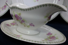 CMC-  MAUREIL CHAPEAU & CHARLES-  PURPLE VIOLETS-  GRAVY BOAT & UNDERPLATE   ..... https://www.jaapiesfinechinastore.com