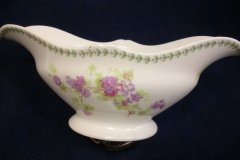 CMC-  MAUREIL CHAPEAU & CHARLES-  PURPLE VIOLETS-  GRAVY BOAT & UNDERPLATE   ..... http://jaapiesfinechinastore.com