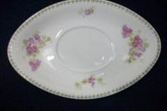CMC-  MAUREIL CHAPEAU & CHARLES-  PURPLE VIOLETS-  GRAVY BOAT & UNDERPLATE   ..... http://jaapiesfinechinastore.com