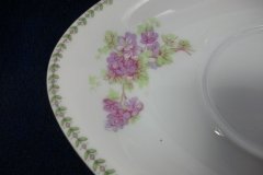 CMC-  MAUREIL CHAPEAU & CHARLES-  PURPLE VIOLETS-  GRAVY BOAT & UNDERPLATE   ..... http://jaapiesfinechinastore.com