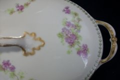 CMC-  MAUREIL CHAPEAU & CHARLES-  PURPLE VIOLETS-  OVAL COVERED SERVING BOWL  ..... http://jaapiesfinechinastore.com