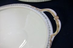 CMC-  MAUREIL CHAPEAU & CHARLES-  PURPLE VIOLETS-  OVAL COVERED SERVING BOWL  ..... http://jaapiesfinechinastore.com