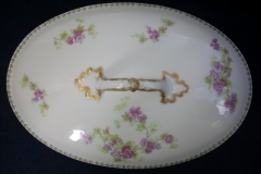 CMC-  MAUREIL CHAPEAU & CHARLES-  PURPLE VIOLETS-  OVAL COVERED SERVING BOWL  ..... https://www.jaapiesfinechinastore.com